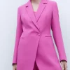 Adolfo Dominguez Blazer | Blazer Comprido E Cintado Cor-De-Rosa