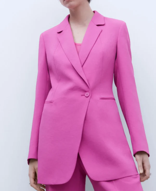 Adolfo Dominguez Blazer | Blazer Comprido E Cintado Cor-De-Rosa