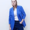 Adolfo Dominguez Blazer | Blazer Comprido E Cintado Azul