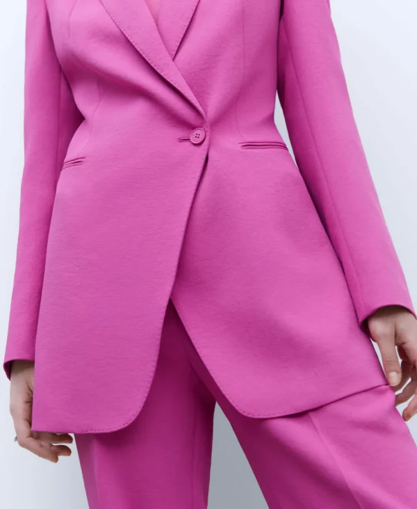 Adolfo Dominguez Blazer | Blazer Comprido E Cintado Cor-De-Rosa