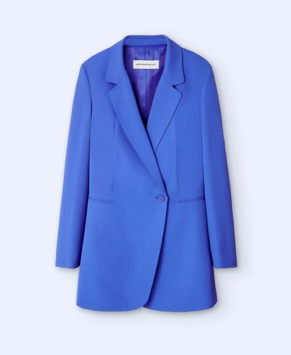 Adolfo Dominguez Blazer | Blazer Comprido E Cintado Azul