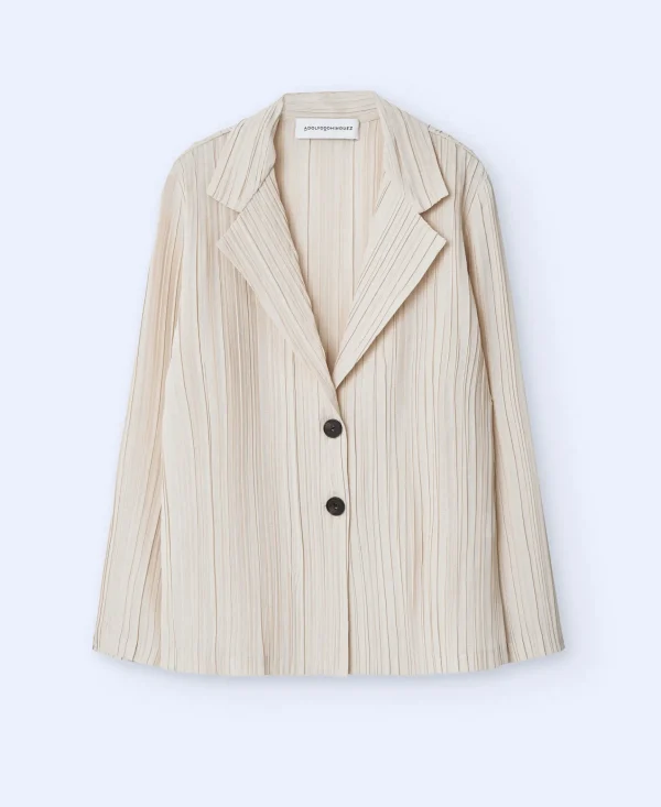 Adolfo Dominguez Crinkle | Blazer De Dois Botoes Em Crinkle Areia