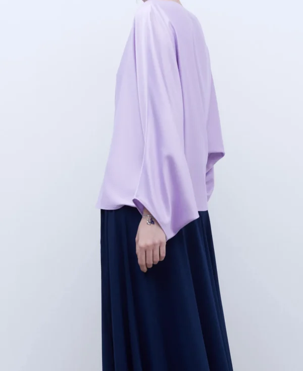Adolfo Dominguez Camisas E Tops | Blusa Com Manga Japonesa Assimetrica Lilas