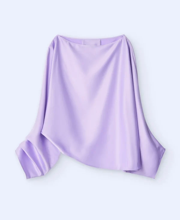 Adolfo Dominguez Camisas E Tops | Blusa Com Manga Japonesa Assimetrica Lilas