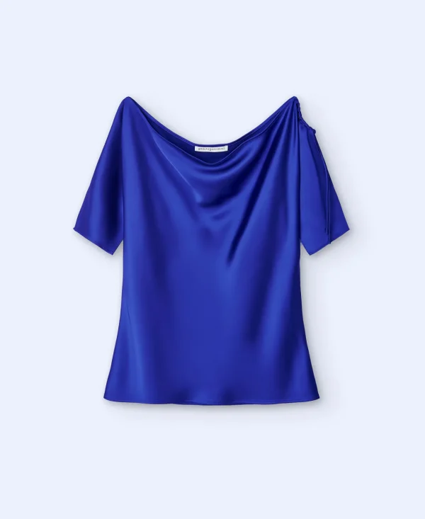 Adolfo Dominguez Camisas E Tops | Blusa Drapeada Cobalto