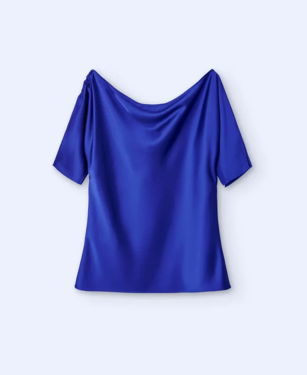 Adolfo Dominguez Camisas E Tops | Blusa Drapeada Cobalto