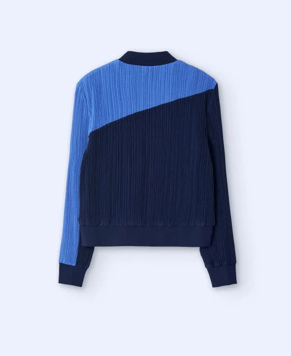 Adolfo Dominguez Crinkle | Blusao Bomber Em Crinkle Azul