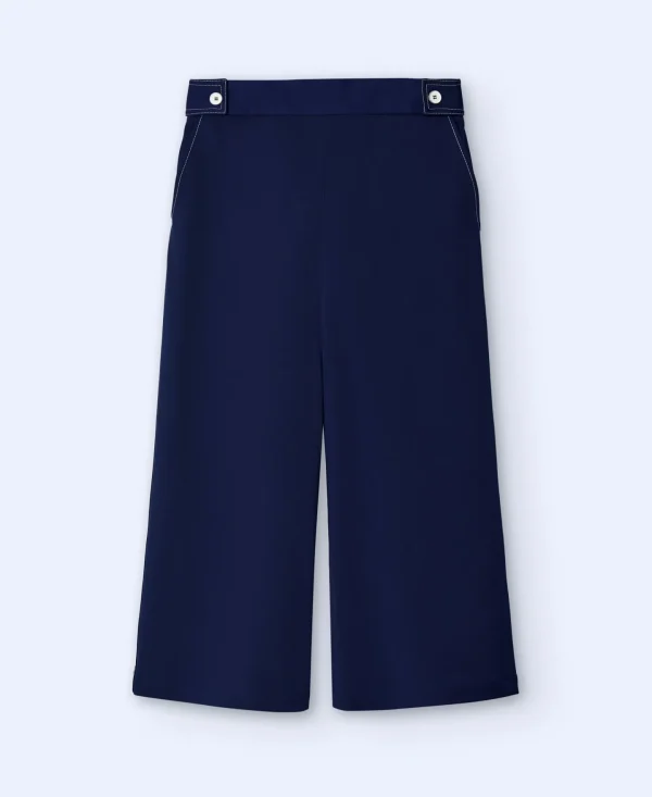 Adolfo Dominguez Calças | Calças Culottes De Corte Amplo Azul-Marinho