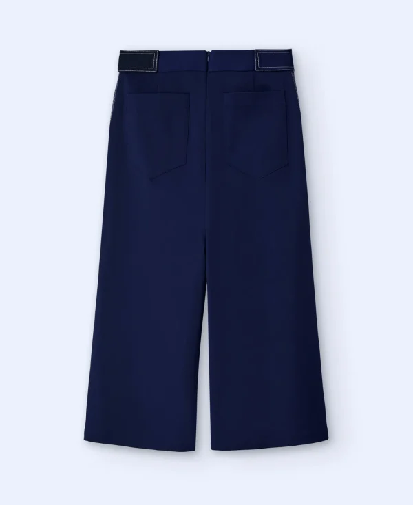 Adolfo Dominguez Calças | Calças Culottes De Corte Amplo Azul-Marinho