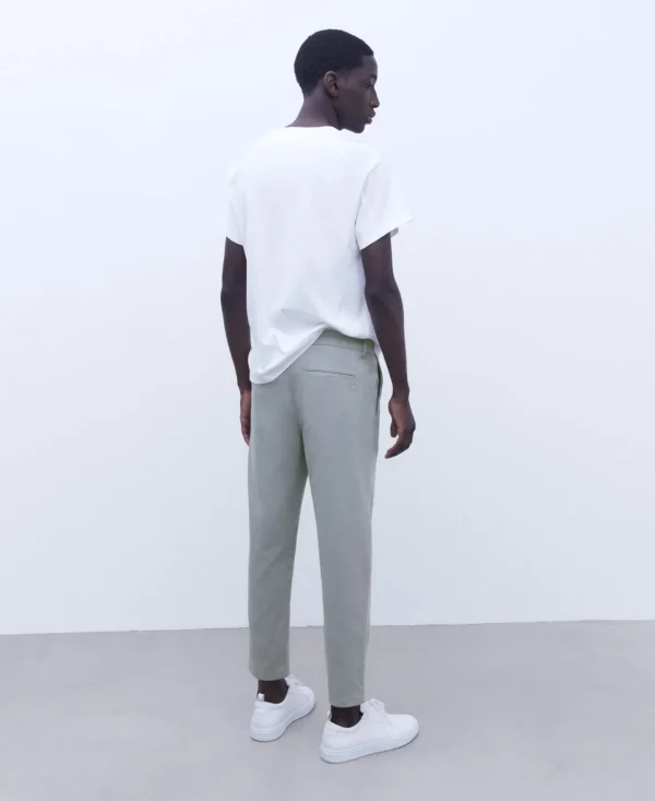 Adolfo Dominguez Calças | Calças De Corino Folgado Com Dardos Cinzento Claro