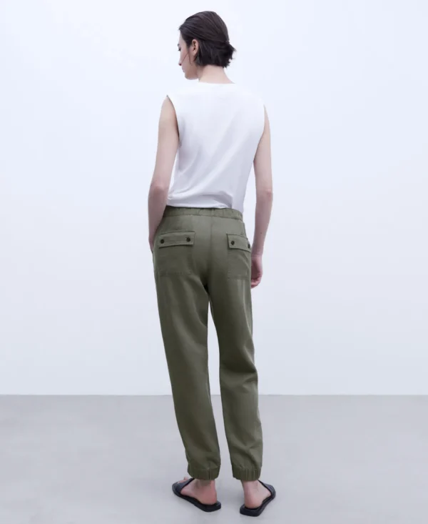 Adolfo Dominguez Essencial | Calças Jogger Em Tencel De Lenzing™ Verde Escuro