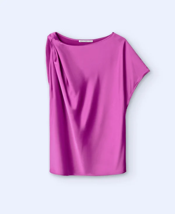 Adolfo Dominguez Camisas E Tops | Camisa Assimetrica Cor-De-Rosa