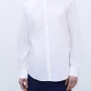 Adolfo Dominguez Camisas | Camisa Com Gola Mao Em Algodao Elastico Branco