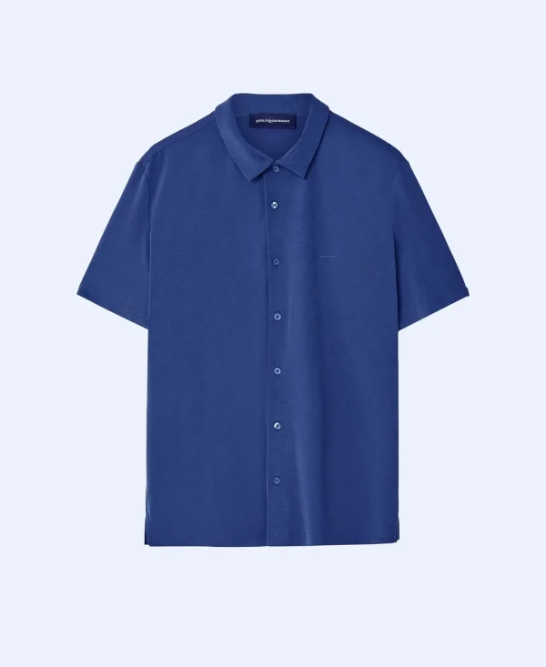 Adolfo Dominguez T-Shirts E Polos | Camisa Em Modal Azul-Marinho