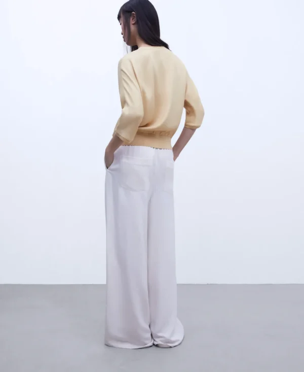 Adolfo Dominguez Essencial | Camisa Fluida Com Cordao Camel