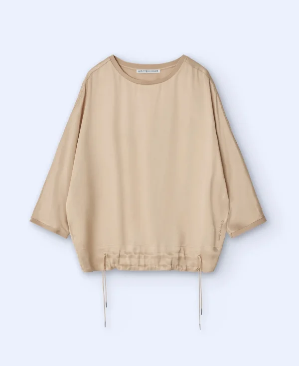 Adolfo Dominguez Essencial | Camisa Fluida Com Cordao Camel