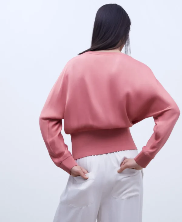 Adolfo Dominguez Essencial | Camisa Fluida De Manga Japonesa Cor-De-Rosa