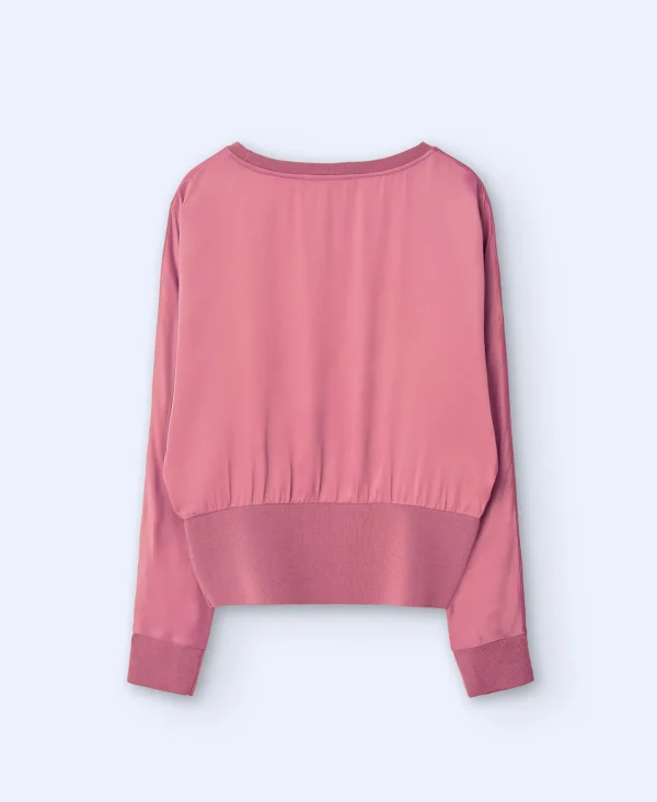 Adolfo Dominguez Essencial | Camisa Fluida De Manga Japonesa Cor-De-Rosa