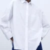 Adolfo Dominguez Camisas E Tops | Camisa Oversize Em Algodao. Branco