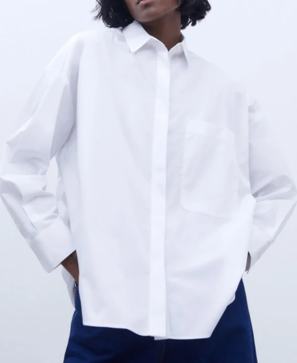 Adolfo Dominguez Camisas E Tops | Camisa Oversize Em Algodao. Branco