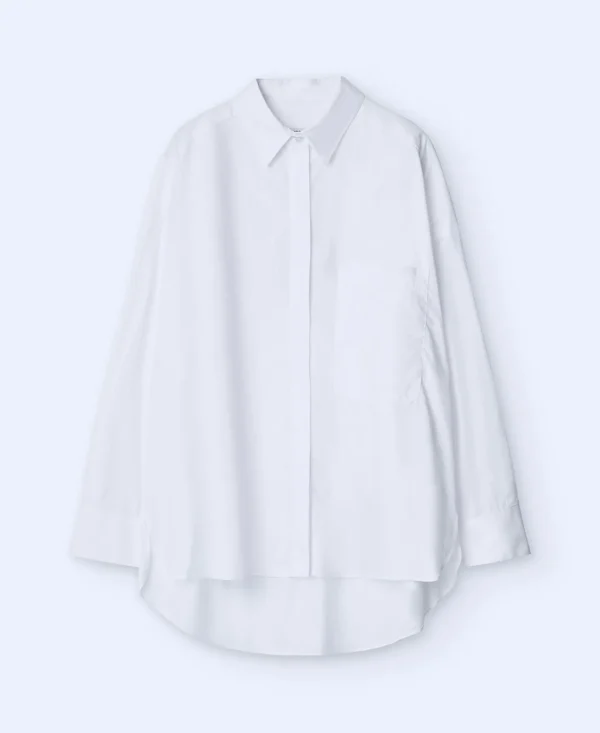 Adolfo Dominguez Camisas E Tops | Camisa Oversize Em Algodao. Branco