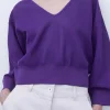 Adolfo Dominguez Malhas | Camisola Com Gola Em V Roxo