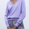 Adolfo Dominguez Malhas | Camisola Com Manga Caida Lilas