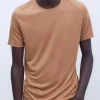 Adolfo Dominguez T-Shirts E Polos | Camisola De Gola Caixa Em Modal Amarelo Curcuma