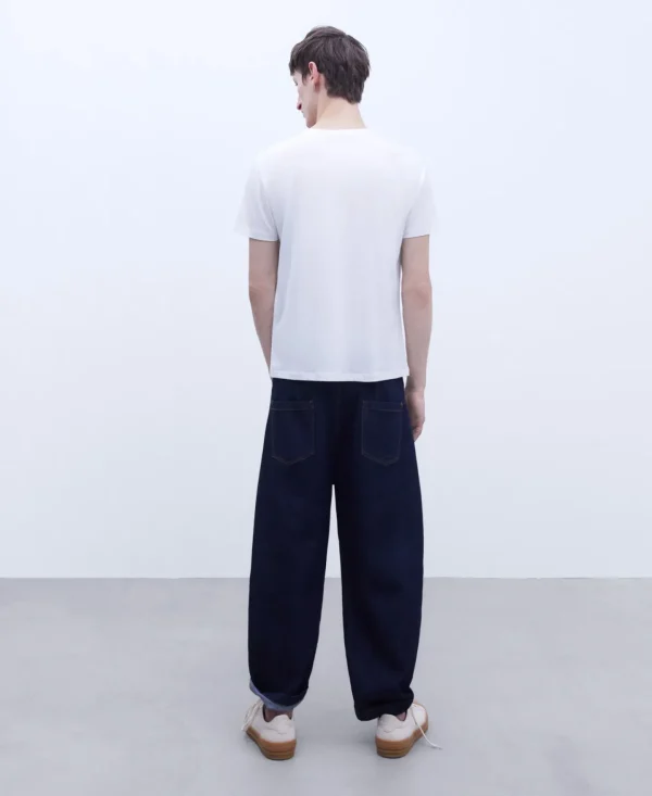 Adolfo Dominguez T-Shirts E Polos | Camisola De Gola Caixa Em Tencel Branco