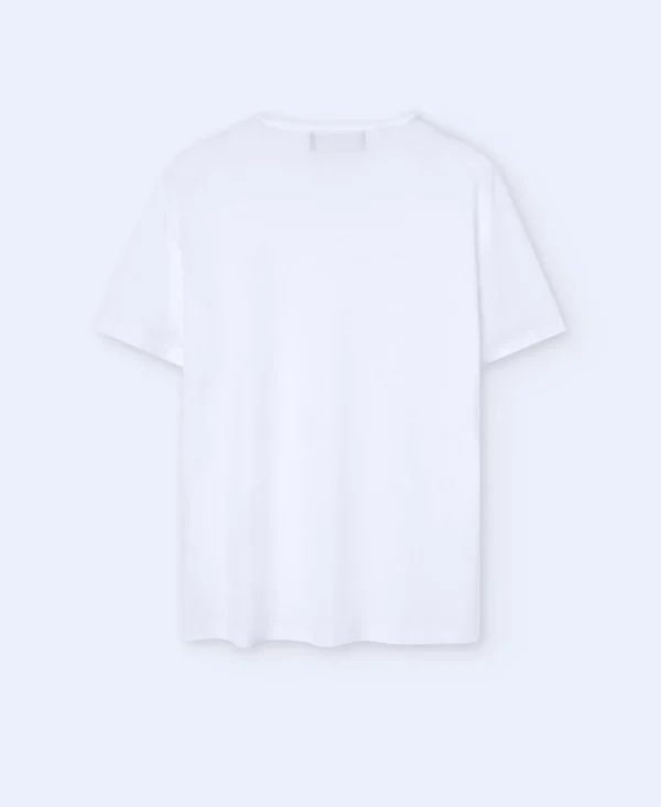 Adolfo Dominguez T-Shirts E Polos | Camisola De Gola Caixa Em Tencel Branco