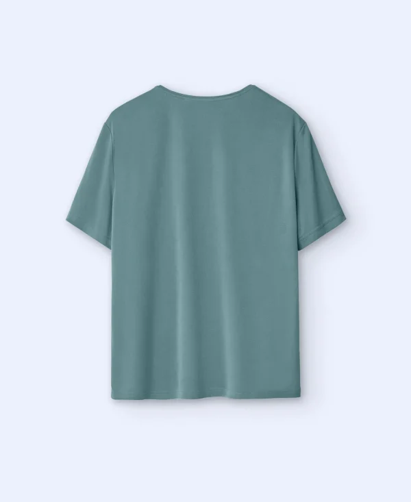 Adolfo Dominguez T-Shirts E Polos | Camisola De Gola Caixa Em Modal Verde-Cinzento