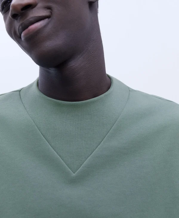 Adolfo Dominguez Sweatshirts | Camisola Desportiva Em Algodao Verde-Cinzento