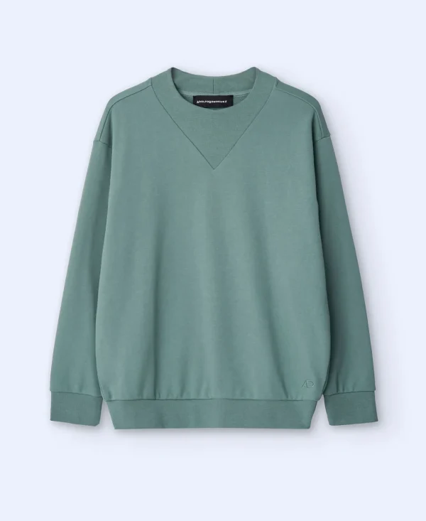 Adolfo Dominguez Sweatshirts | Camisola Desportiva Em Algodao Verde-Cinzento