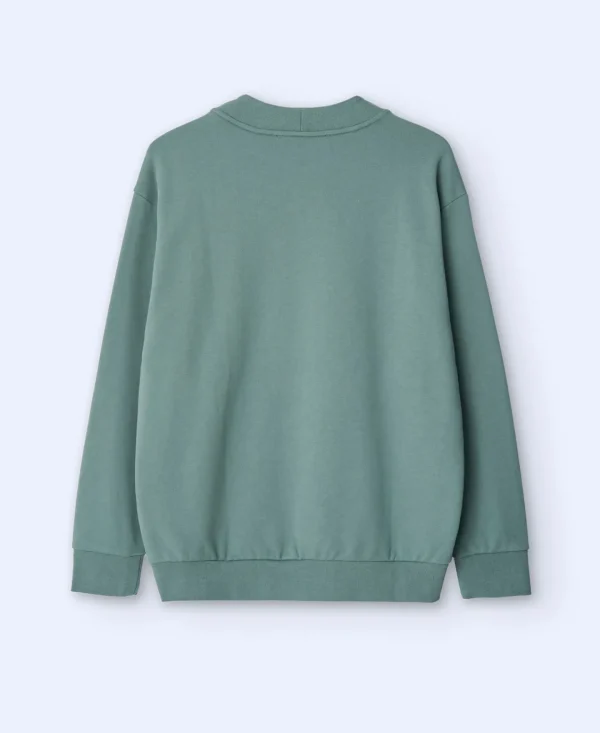 Adolfo Dominguez Sweatshirts | Camisola Desportiva Em Algodao Verde-Cinzento