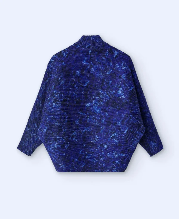 Adolfo Dominguez Crinkle | Camisola Desportiva Em Crinkle Estampado Azul Estampado