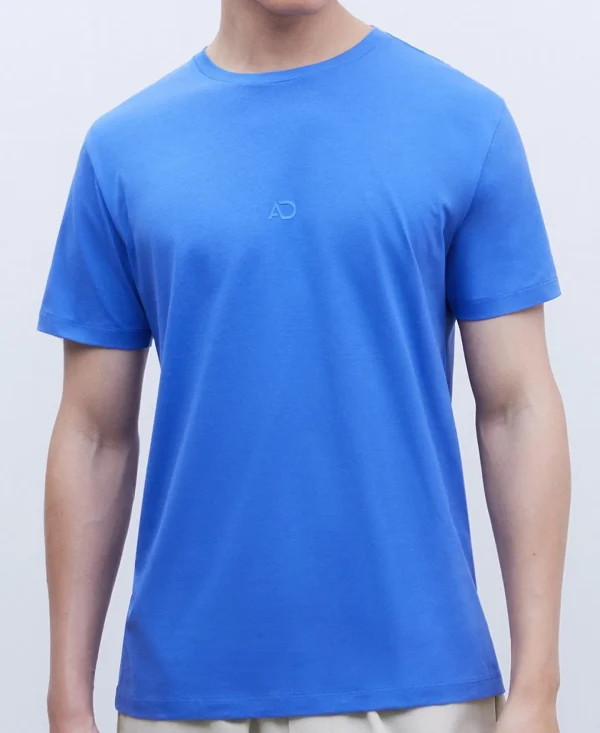 Adolfo Dominguez T-Shirts E Polos | Camisola Em Algodao Mercerizado Azul Matisse