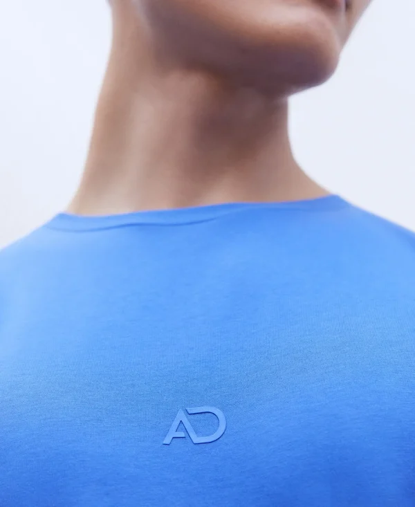 Adolfo Dominguez T-Shirts E Polos | Camisola Em Algodao Mercerizado Azul Matisse