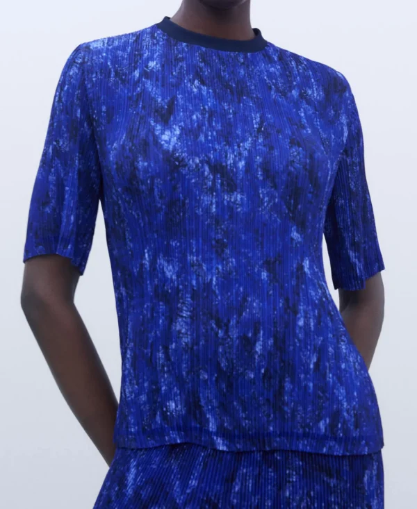 Adolfo Dominguez Crinkle | Camisola Estampada Em Crinkle Azul Estampado