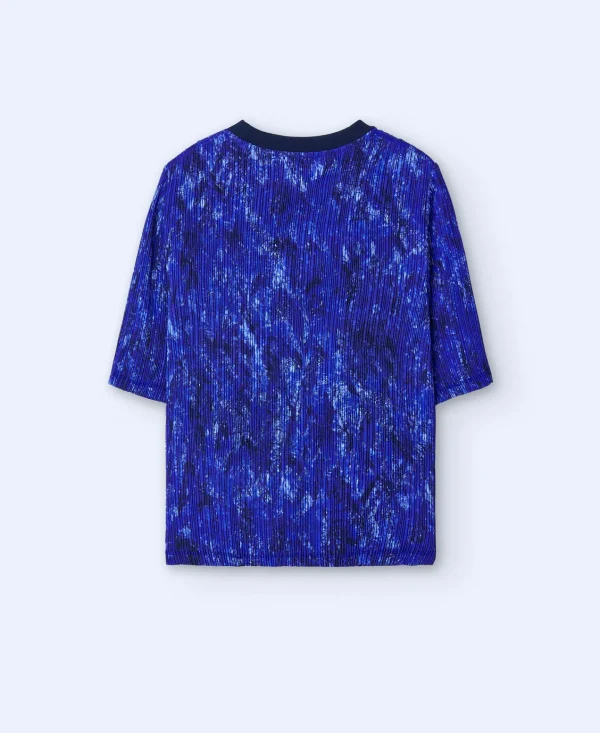 Adolfo Dominguez Crinkle | Camisola Estampada Em Crinkle Azul Estampado