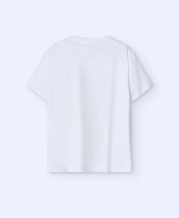 Adolfo Dominguez T-Shirts E Polos | Camisola Oversize Com Estampado Fotografico Branco Estampado