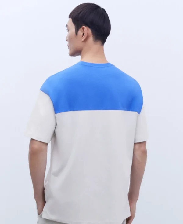 Adolfo Dominguez T-Shirts E Polos | Camisola Oversize Em Algodao Bicolor Azul Matisse