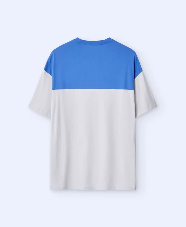 Adolfo Dominguez T-Shirts E Polos | Camisola Oversize Em Algodao Bicolor Azul Matisse