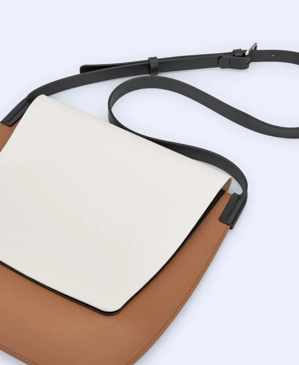 Adolfo Dominguez Malas | Mala A Tiracolo Media Em Pele Curtida Multicolor