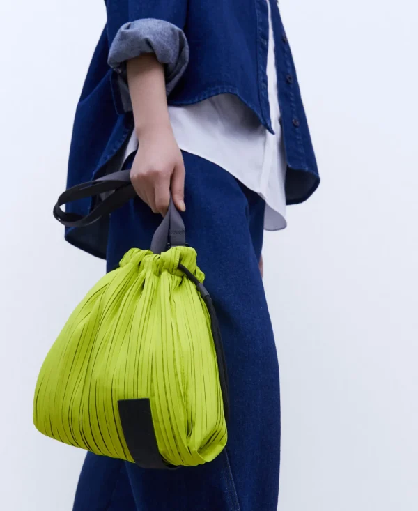 Adolfo Dominguez Malas | Mala A Tiracolo Pequena Em Crinkle Reciclado Verde-Pistacho