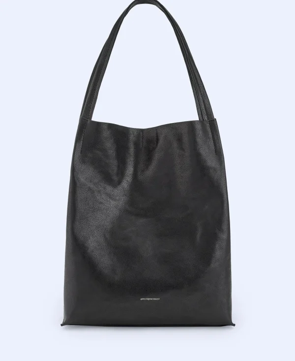 Adolfo Dominguez Malas | Mala Shopper Maxi Em Pele Curtida Preto