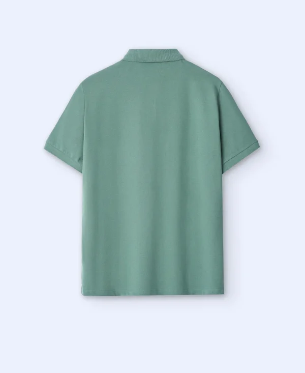 Adolfo Dominguez T-Shirts E Polos | Polo De Dois Botoes Em Algodao Verde-Cinzento