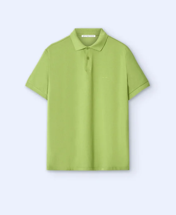 Adolfo Dominguez T-Shirts E Polos | Polo De Dois Botoes Em Algodao Verde