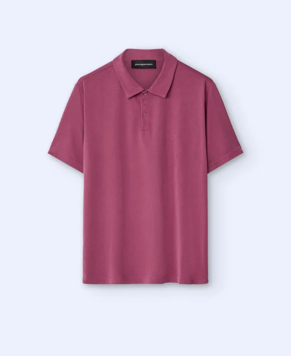 Adolfo Dominguez T-Shirts E Polos | Polo De Dois Botoes Em Modal Terracota