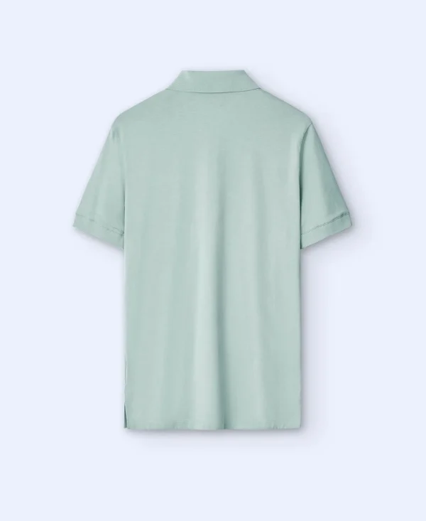 Adolfo Dominguez T-Shirts E Polos | Polo Liso Em Algodao Verde-Claro