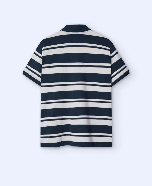 Adolfo Dominguez T-Shirts E Polos | Polo Oversize As Riscas Em Algodao Riscas Brancas E Azuis